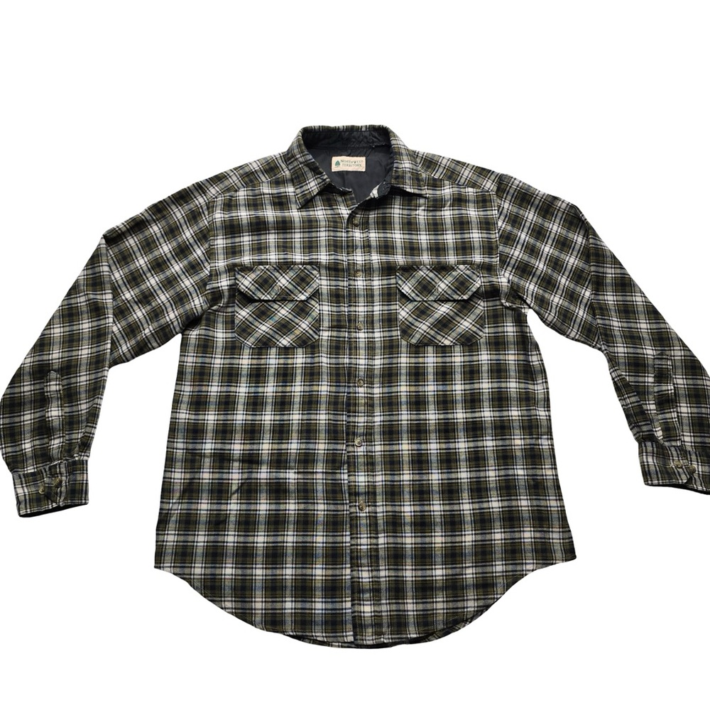 Northwest Territory Plaid Flannel Shirt Olive Green Long Sleeve Men’s